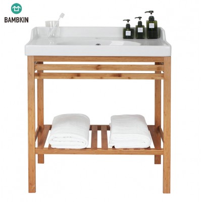 BAMBKIN  bamboo rack ceramic wash hand basin stand