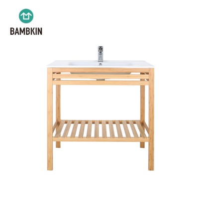 BAMBKIN FSC approved bamboo rack wash hand basin stand bathroom sink vanity countertop