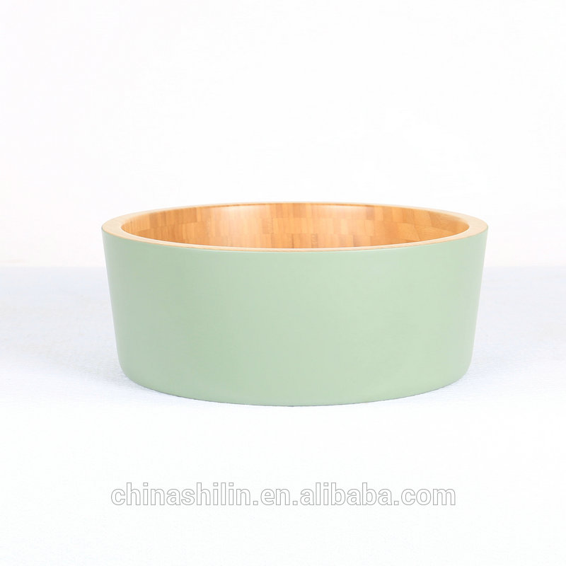 BAMBKIN bamboo round bathroom wash basin bambo bowl sink waterproof light green color